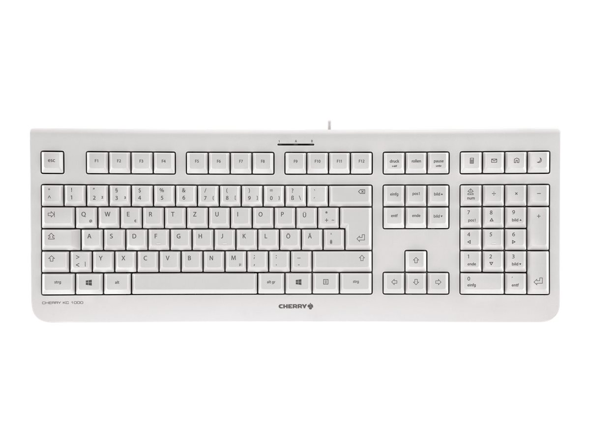 CHERRY KC 1000, Kabelgebundene Tastatur, Weiß Grau, USB (QWERTZ - DE) CHERRY KC 1000, Kabelgebundene Tastatur, Weiß Grau, USB (QWERTZ - DE)