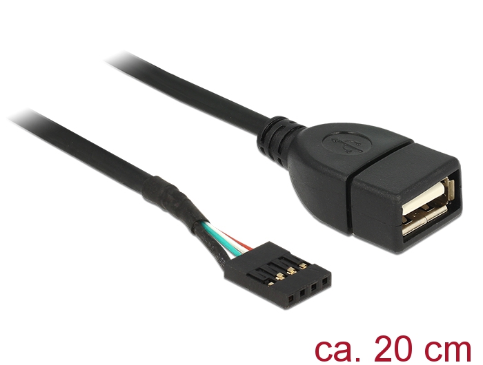 Delock Kabel USB Pin Header Buchse > USB 2.0 Typ-A Buchse 20 cm