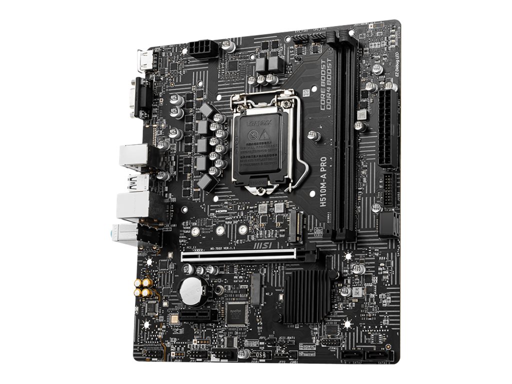MSI H510M-A PRO - Motherboard - micro ATX - LGA1200-Sockel - H510 Chipsatz - USB 3.2 Gen 1 - Gigabit LAN - Onboard-Grafik (CPU erforderlich)