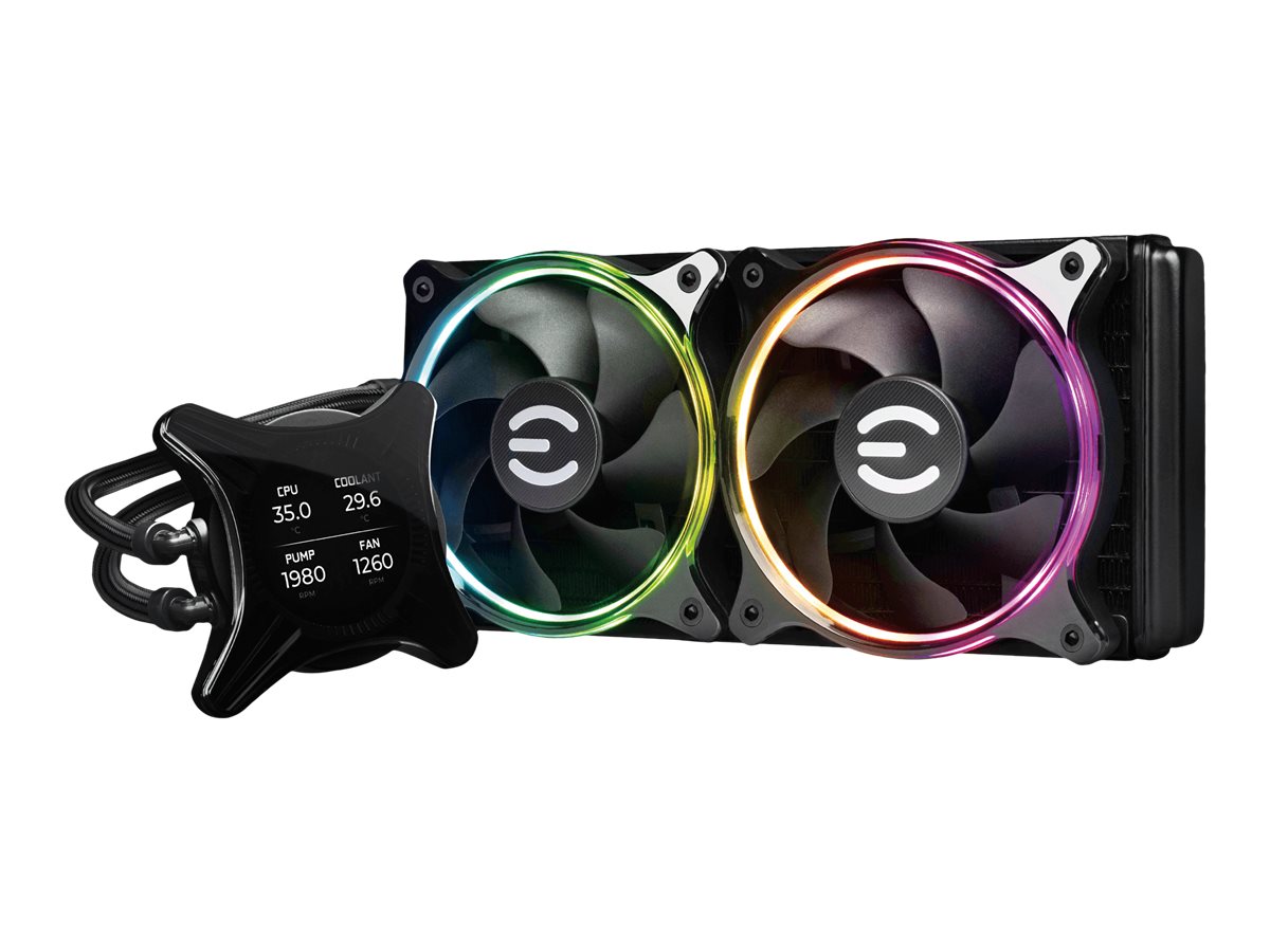 EVGA CLCx Series - Prozessor-Flüssigkeitskühlsystem - mit LCD-Display - (für: AM4, LGA1200, LGA1700, AM5, LGA115x Socket)
