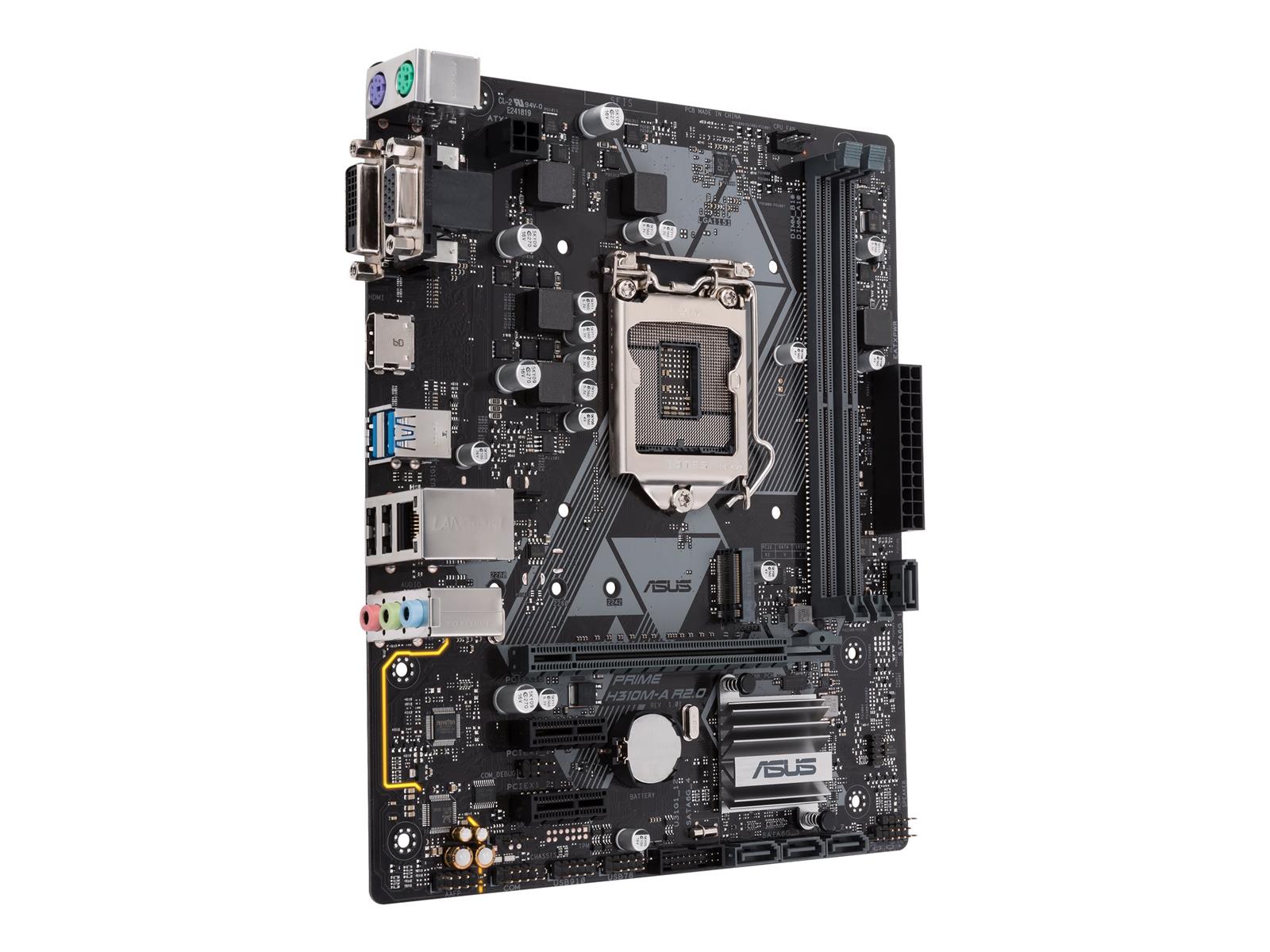 ASUS PRIME H310M-A R2.0 - Motherboard - micro ATX - LGA1151 Socket - H310 Chipsatz - USB 3.1 Gen 1 - Gigabit LAN - Onboard-Grafik (CPU erforderlich)