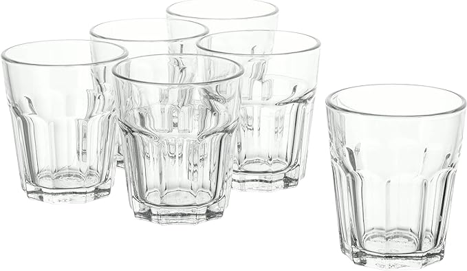 IKEA 6-er Set Gläser Pokal stapelbares Glas für kalte oder heiße Getränke - 270ml - 10 cm hoch - spülmaschinenfest