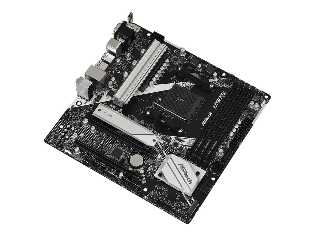 ASRock A520M Pro4 - Motherboard - micro ATX - Socket AM4 - AMD A520 Chipsatz - USB-C Gen1, USB 3.2 Gen 1 - Gigabit LAN - Onboard-Grafik (CPU erforderlich) ASRock A520M Pro4 - Motherboard - micro ATX - Socket AM4 - AMD A520 Chipsatz - USB-C Gen1, USB 3.2 Gen 1 - Gigabit LAN - Onboard-Grafik (CPU erforderlich)