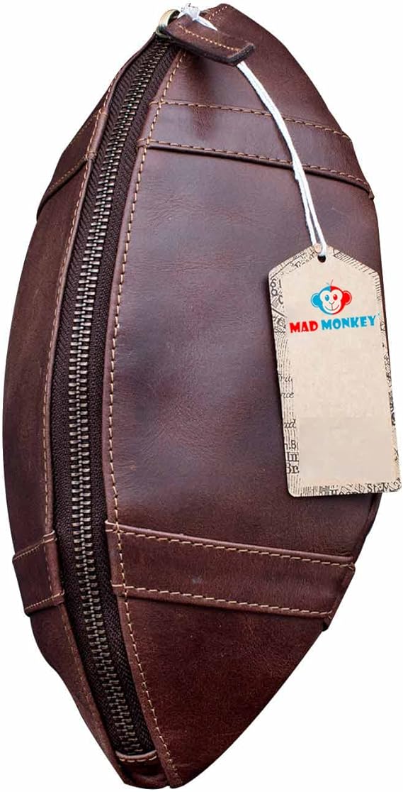 Mad Monkey - Kulturtasche aus Echtleder "American Football"