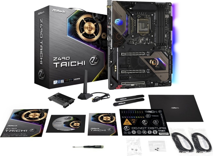 ASRock Z490 Taichi - Motherboard - ATX - LGA1200-Sockel - Z490 Chipsatz - USB-C Gen2, USB 3.2 Gen 1, USB 3.2 Gen 2, USB-C Gen 2x2 - Gigabit LAN, 2.5 Gigabit LAN, Wi-Fi, Bluetooth - Onboard-Grafik (CPU erforderlich)