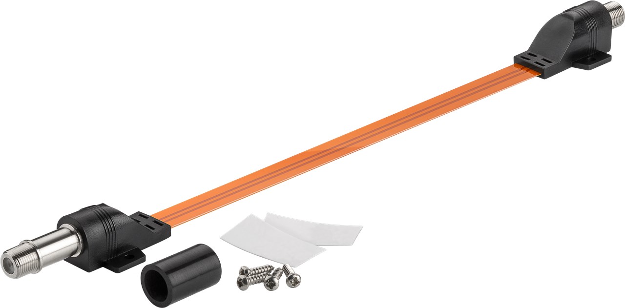Wasserdichte SAT-Fensterdurchführung, extrem flach (0,3 mm) Wasserdichte SAT-Fensterdurchführung, extrem flach (0,3 mm)