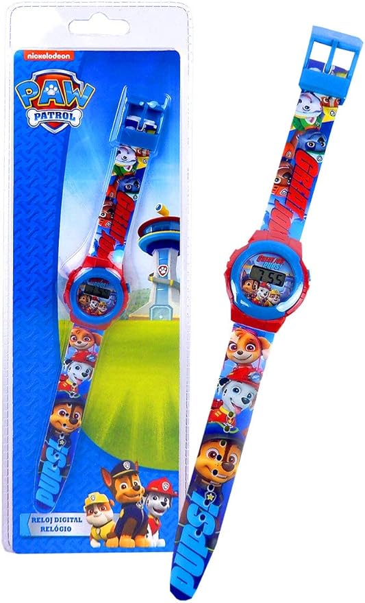 Paw Patrol - LCD Uhr rot "Great Job pups!"
