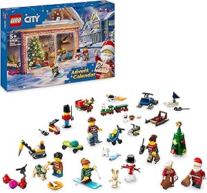 LEGO City Adventskalender 2024, Adventsgeschenk für Kinder ab 5 Jahren, 24 Überraschungen, Minifiguren in Weihnachtspullis, Weihnachtsmann und Frau Weihnachtsmann, Geschenk zu Weihnachten 60436