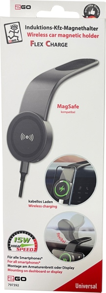 2GO FlexCharge Smartphone Schwarz Zigarettenanzünder Kabelloses Aufladen Auto