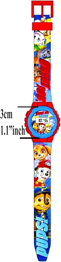 Paw Patrol - LCD Uhr rot "Great Job pups!"
