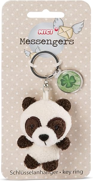 Panda 7cm Beanbag Schlüsselanhänger mit Anhänger "Kleeblatt Symbol"