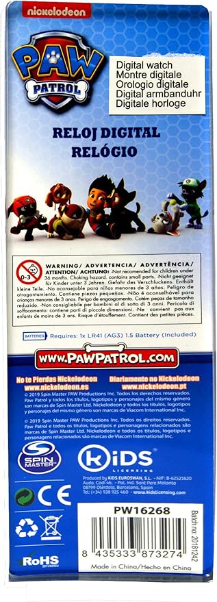 Paw Patrol - LCD Uhr rot "Great Job pups!"
