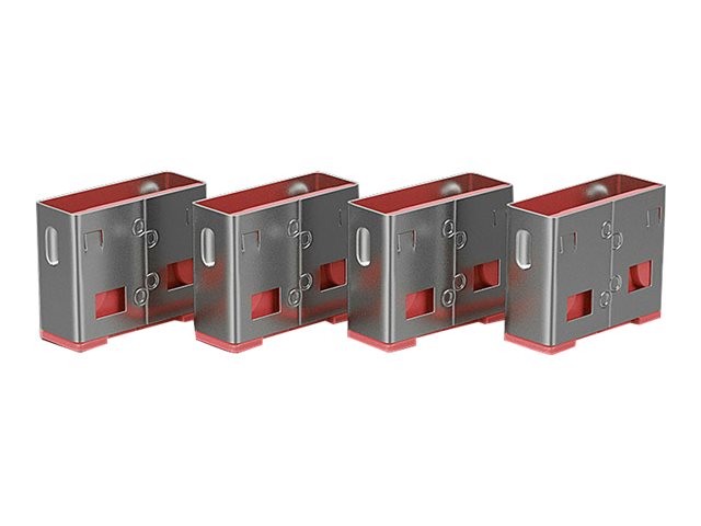 Lindy 40450 Schnittstellenblockierung Schnittstellenblockierung + Schlüssel USB Typ-A Pink Acrylnitril-Butadien-Styrol (ABS) 5 Stück(e)