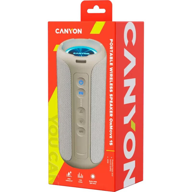 Canyon Bluetooth Speaker OnMove 15  20W/EQ/TWS/AUX      grey retail