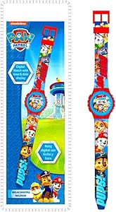 Paw Patrol - LCD Uhr rot "Great Job pups!"