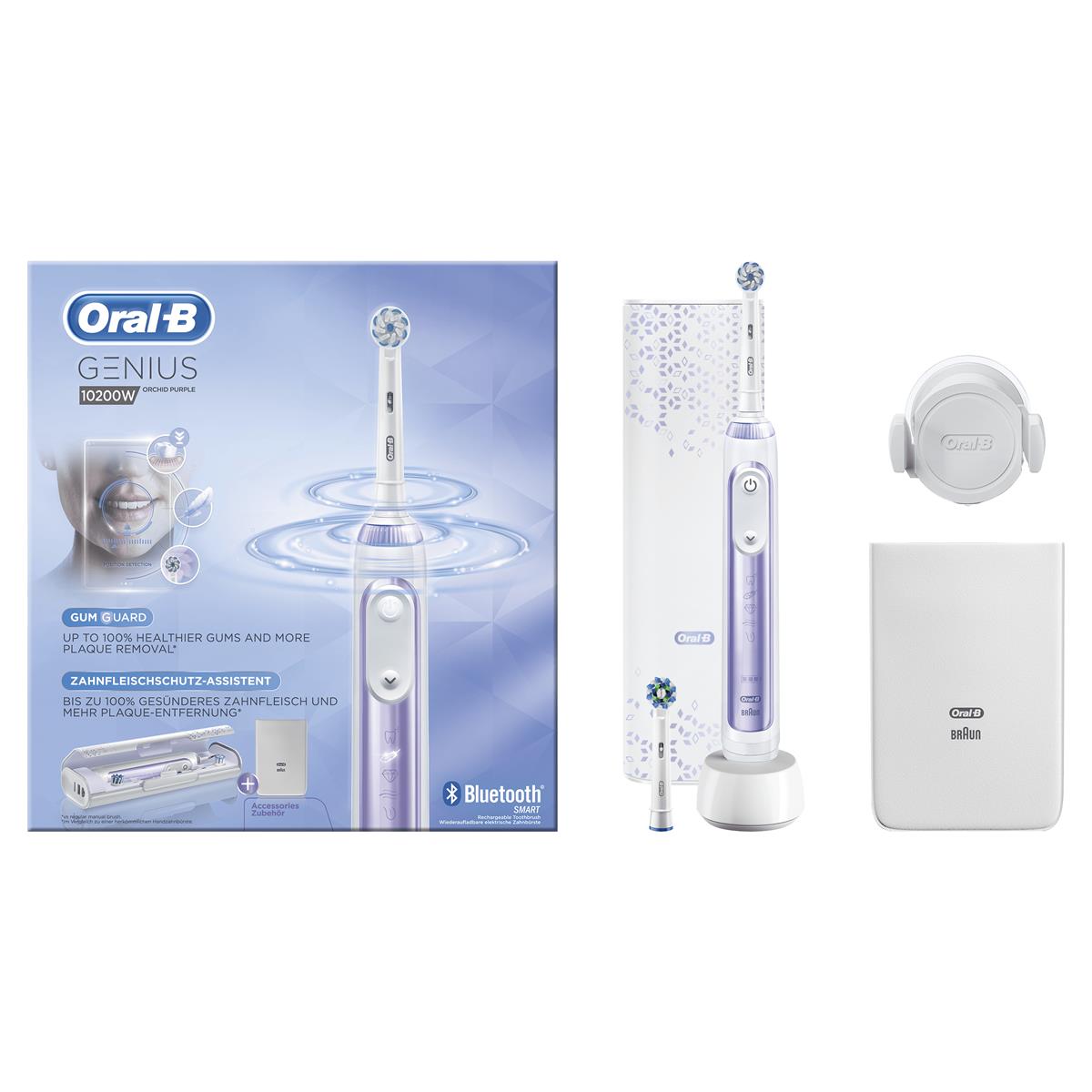 Oral-B Genius 80326278 Elektrische Zahnbürste Erwachsener Rotierende-vibrierende Zahnbürste Violett, Weiß
