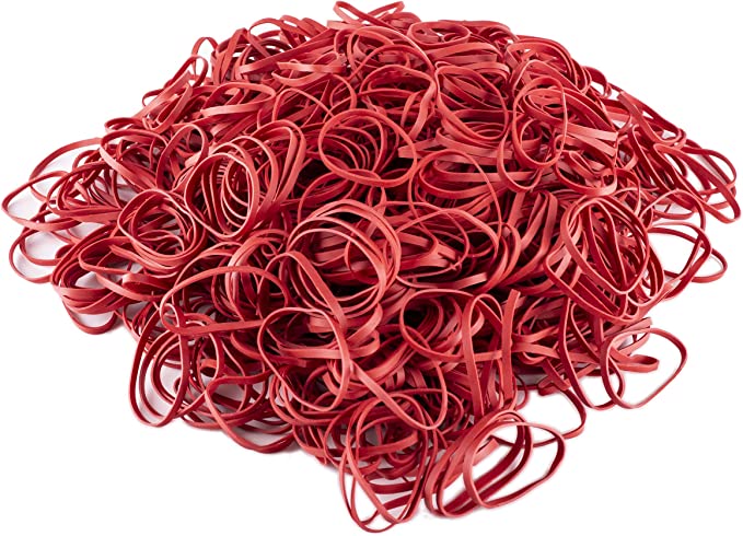 WPTrading - Gummiringe 1 kg Pack Ø 100mm in Rot - Gummibänder breit 3mm auf Natur Kautschukbasis für Büro & Haushalt reißfest - Haushaltsgummis groß extra stark zum Bündeln, Fixieren & Verschließen