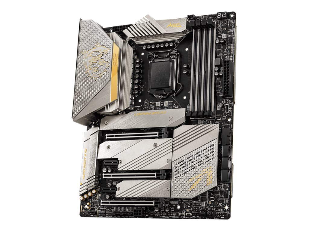 MSI MEG Z590 ACE - Gold Edition - Motherboard - ATX - LGA1200-Sockel - Z590 Chipsatz - USB-C Gen2, USB 3.2 Gen 1, USB 3.2 Gen 2 - 2.5 Gigabit LAN, Wi-Fi, Bluetooth - Onboard-Grafik (CPU erforderlich)