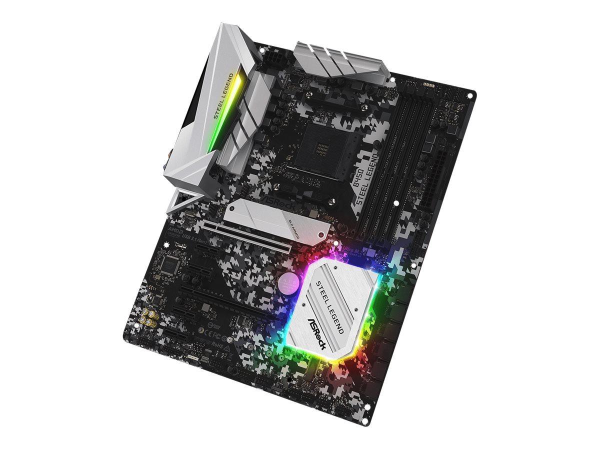 ASRock B450 Steel Legend - Motherboard - ATX - Socket AM4 - AMD B450 Chipsatz - USB 3.1 Gen 1, USB-C Gen2, USB 3.1 Gen 2 - Gigabit LAN - Onboard-Grafik (CPU erforderlich)