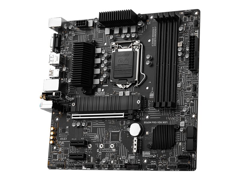 MSI B560M PRO-VDH WIFI - Motherboard - micro ATX - LGA1200-Sockel - B560 Chipsatz - USB 3.2 Gen 1, USB 3.2 Gen 2 - Bluetooth, 2.5 Gigabit LAN, Wi-Fi - Onboard-Grafik (CPU erforderlich)