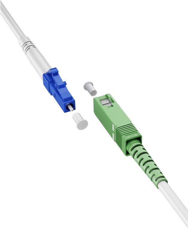 Glasfaserkabel (FTTH), Singlemode (OS2) White, (Simplex), 15 m