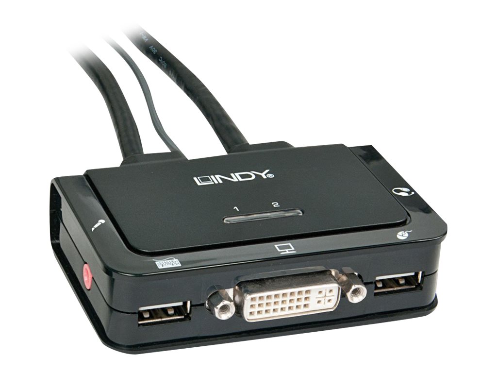 Lindy 42341 Tastatur/Video/Maus (KVM)-Switch Schwarz