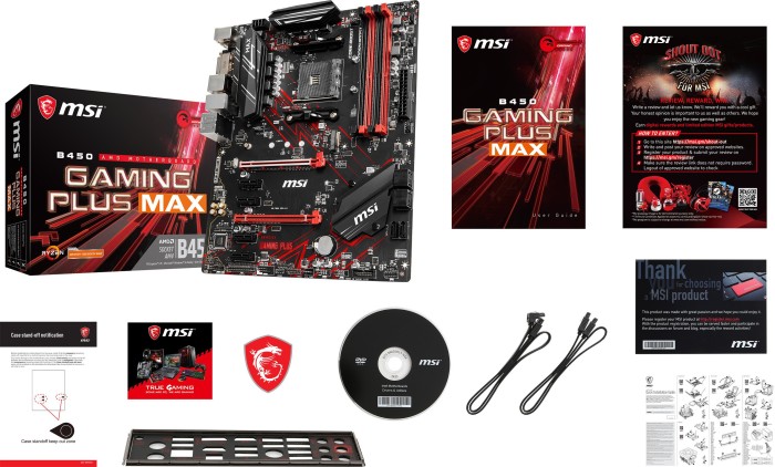 MSI B450 GAMING PLUS MAX - Motherboard - ATX - Socket AM4 - AMD B450 Chipsatz - USB 3.1 Gen 1, USB 3.1 Gen 2 - Gigabit LAN - Onboard-Grafik (CPU erforderlich)