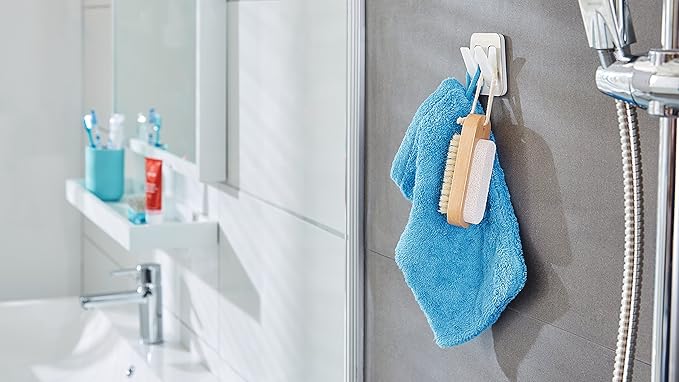 Tesa 59785-00000 - Drinnen - Handtuchhaken - Edelstahl - Weiß - Kunststoff - Edelstahl - Klebestreifen - 3 kg