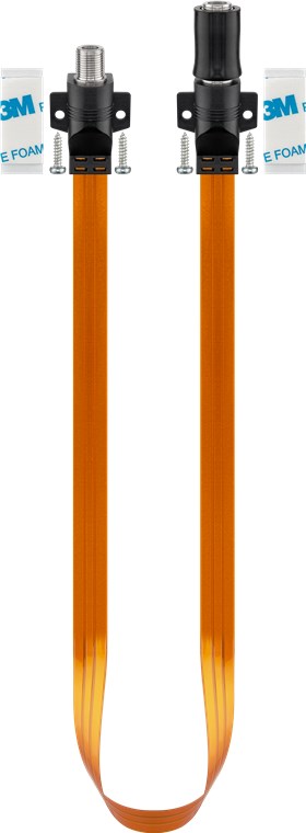 Wasserdichte SAT-Fensterdurchführung, extrem flach (0,3 mm) Wasserdichte SAT-Fensterdurchführung, extrem flach (0,3 mm)