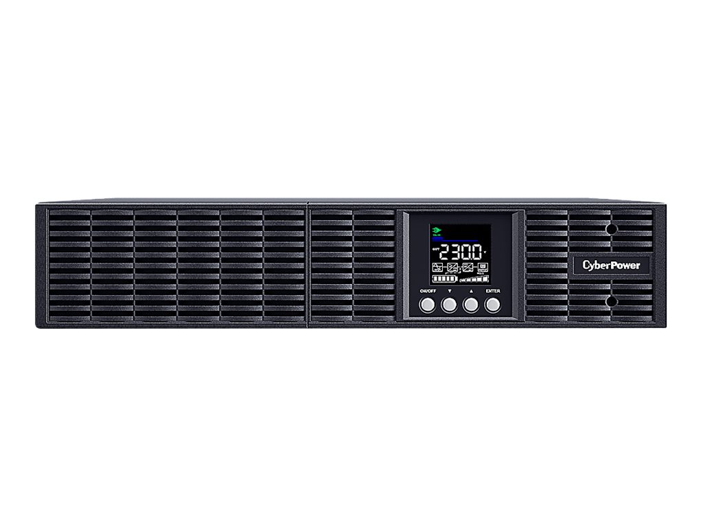CyberPower OLS3000ERT2UA Doppelwandler Online USV 3000VA/2700W Tower/Rack 2U, ECO Mode, LCD, USB, Expansion Port für opt. Netzwerkkarten, Anschluss f. opt. Batterieerweiterung inkl. 19" Railkit
