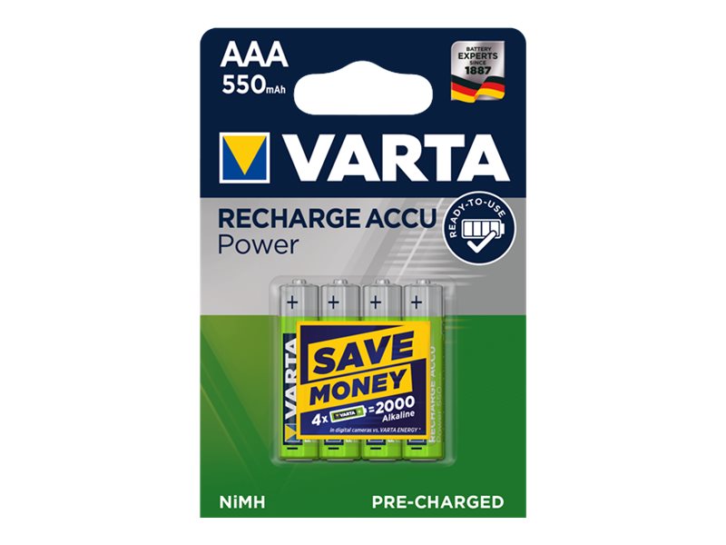 Varta Ready2Use HR03 4pcs Wiederaufladbarer Akku AAA Nickel-Metallhydrid (NiMH)