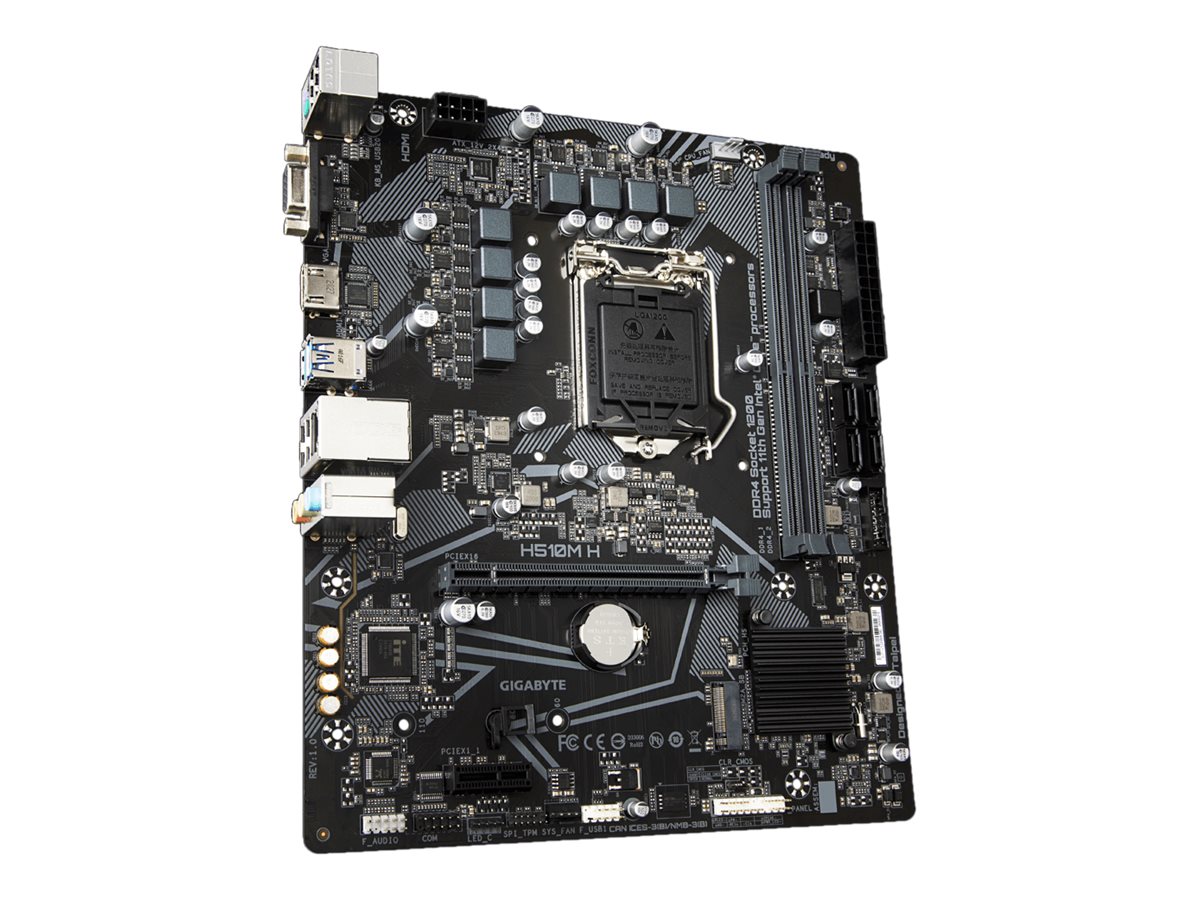 Gigabyte H510M H - 1.0 - Motherboard - micro ATX - LGA1200-Sockel - H510 Chipsatz - USB 3.2 Gen 1 - Gigabit LAN - Onboard-Grafik (CPU erforderlich)