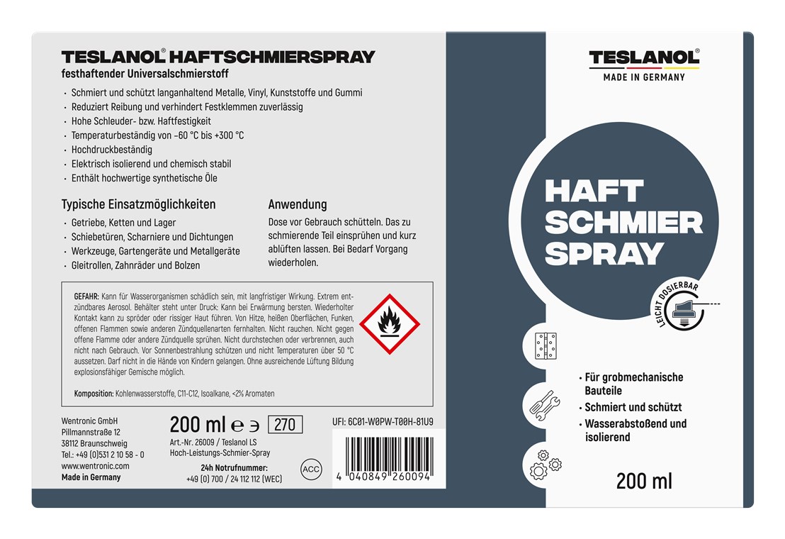 Haftschmierspray