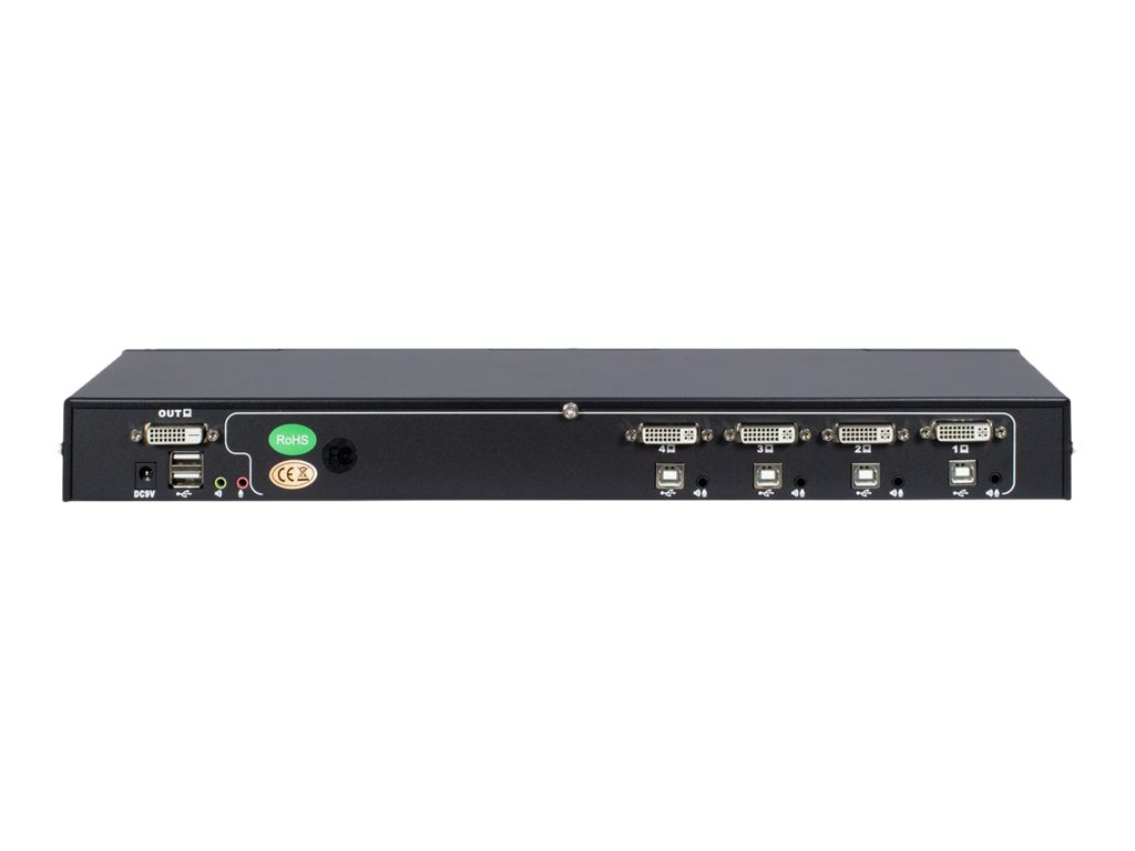 Inter-Tech AS-9104DA Tastatur/Video/Maus (KVM)-Switch Rack-Einbau Schwarz