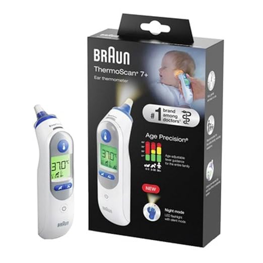 Braun IRT6525 Digitales Fieberthermometer Kontakt-Thermometer Weiß Ohr Tasten
