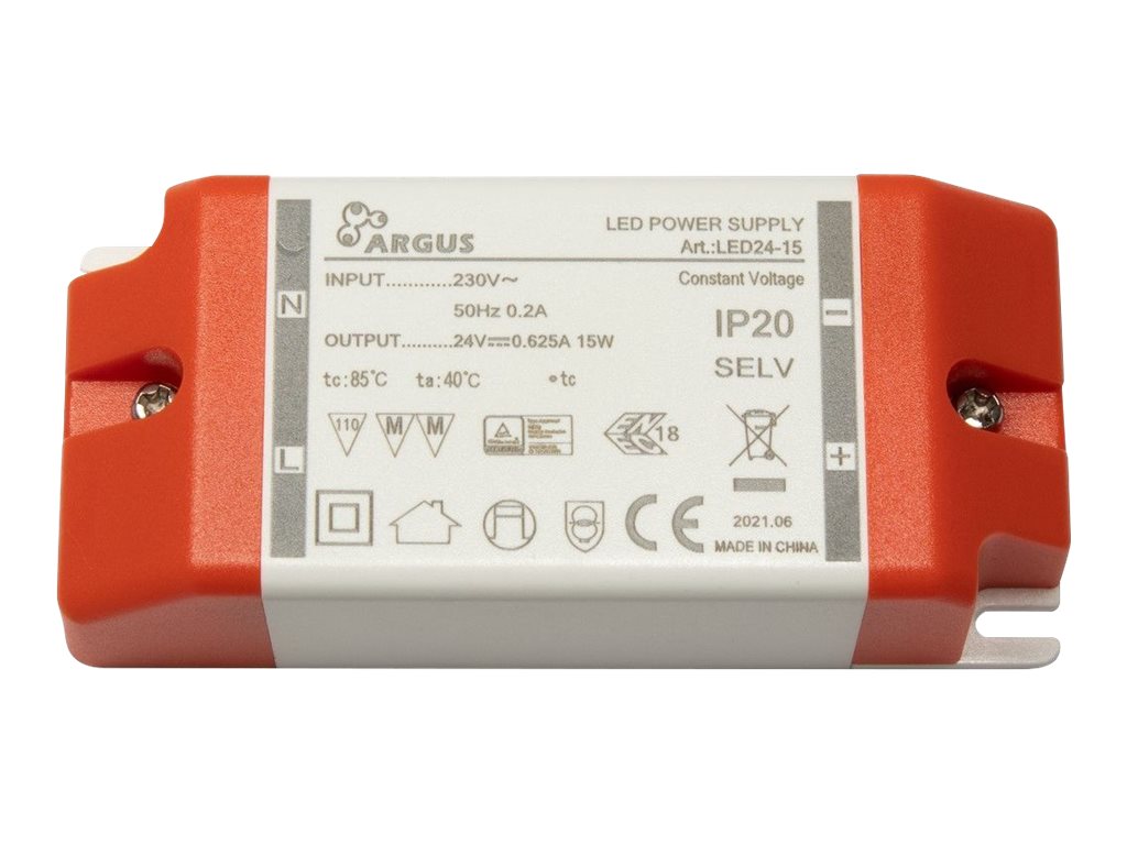 Inter-Tech LED Trafo  LED24-15 15W, 24V,  625mA, IP20 retail