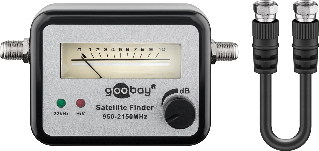 Satelliten-Finder mit mechanischer Pegelanzeige + akustischem Signalton