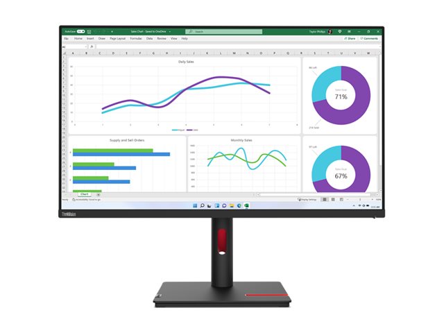 Lenovo ThinkVision T32h-30 LED display 80 cm (31.5") 2560 x 1440 Pixel Quad HD Schwarz