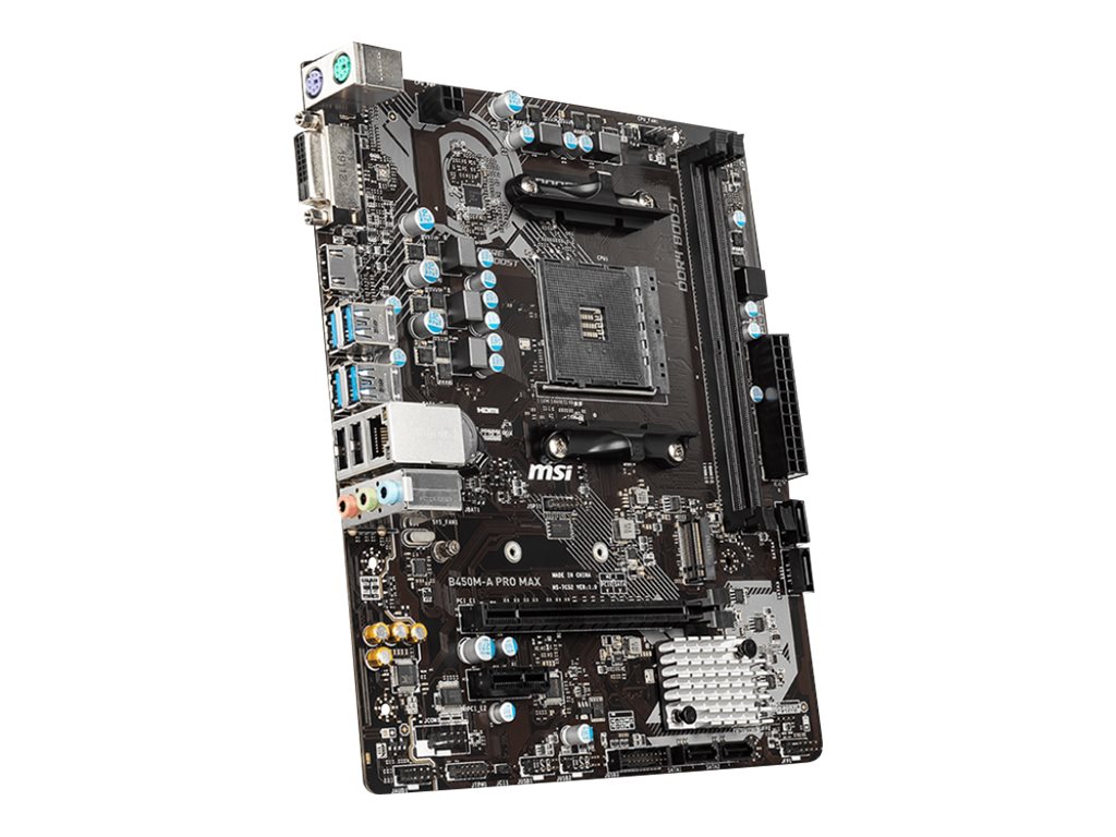 MSI B450M-A PRO MAX - Motherboard - micro ATX - Socket AM4 - AMD B450 Chipsatz - USB 3.2 Gen 1 - Gigabit LAN - Onboard-Grafik (CPU erforderlich)