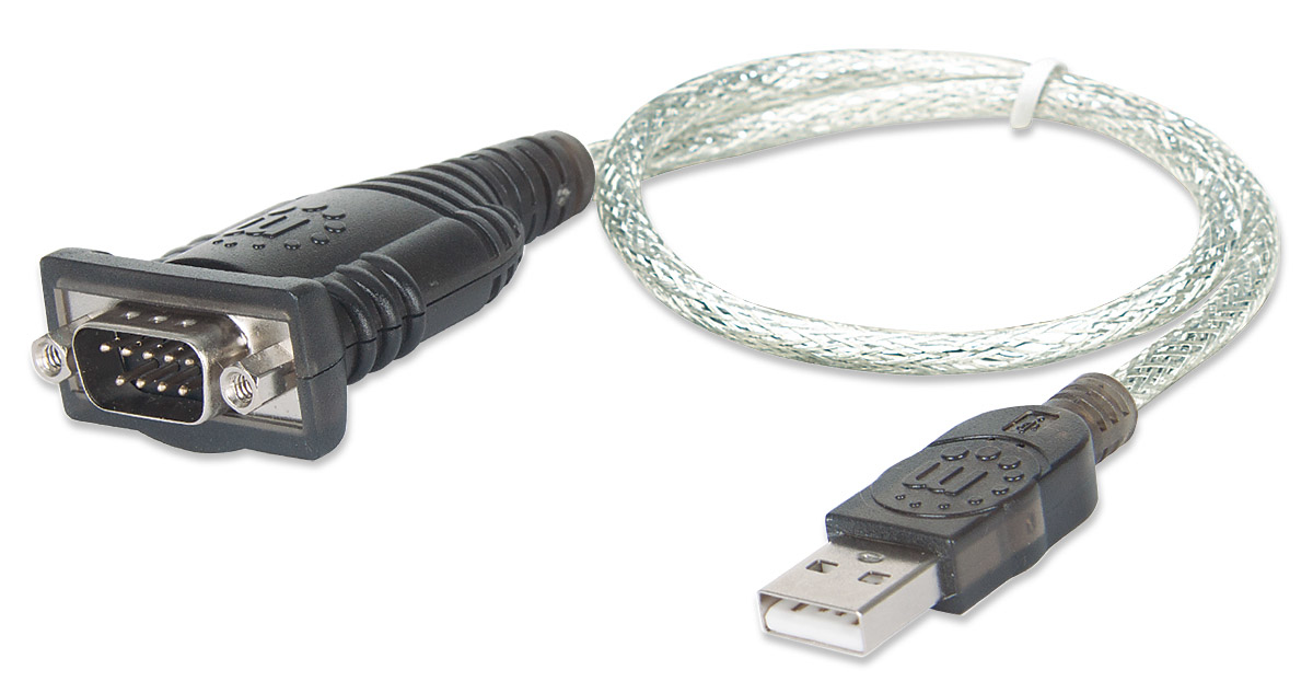 Manhattan USB auf Seriell-Konverter, Zum Anschluss eines seriellen Geräts an einen USB-Port, Prolific PL-2303RA-Chipsatz, 0,45 m, Blister-Verpackung