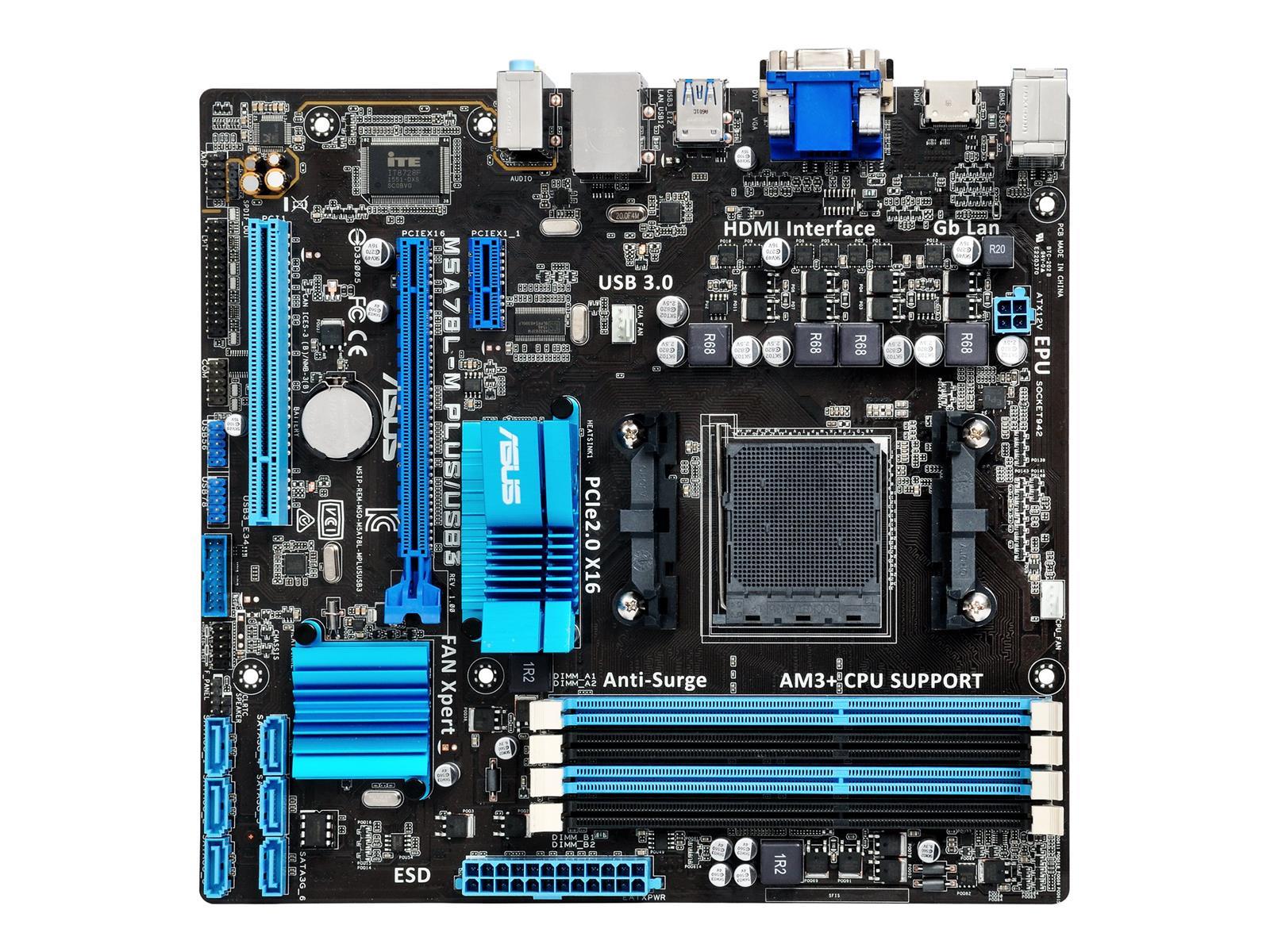 ASUS M5A78L-M PLUS/USB3 - Motherboard - micro ATX - Socket AM3+ - AMD 760G - USB 3.0 - Gigabit LAN - Onboard-Grafik - HD Audio (8-Kanal)