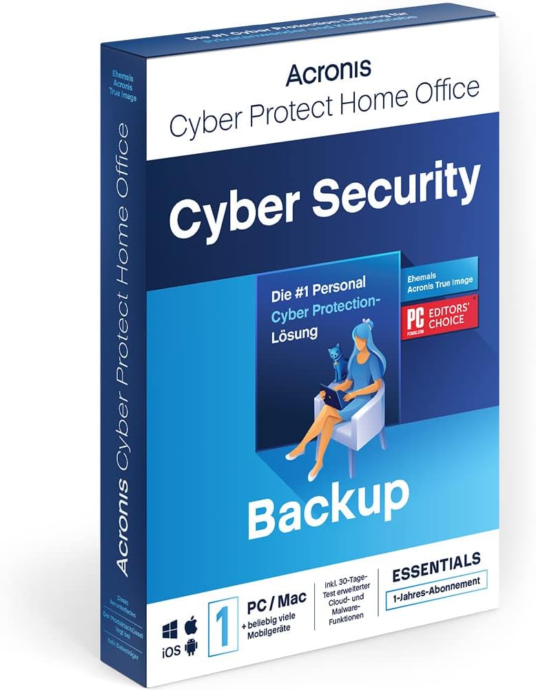 Acronis Cyber Protect Home Office 2023 Essentials 1 PC/Mac 1 Jahr Windows/Mac/Android/iOS nur Backup