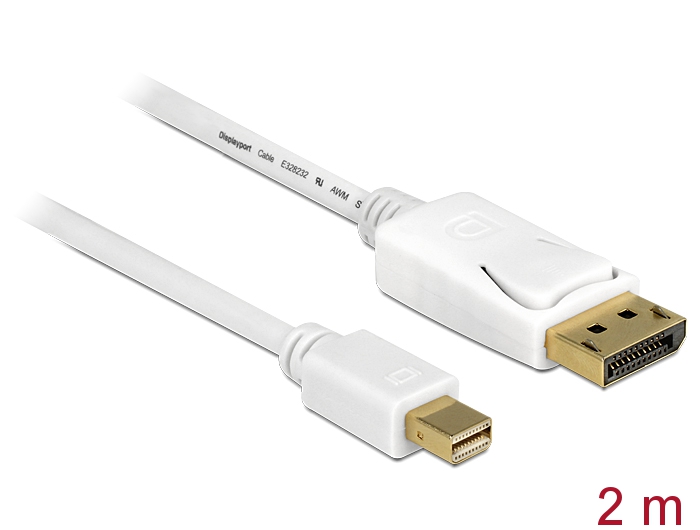 DeLOCK 83482 DisplayPort-Kabel 2 m Mini DisplayPort Weiß