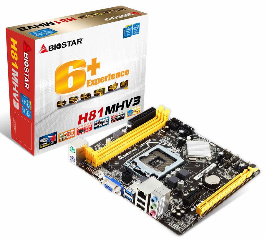 Biostar H81MHV3 Motherboard Intel® H81 LGA 1150 (Socket H3) micro ATX