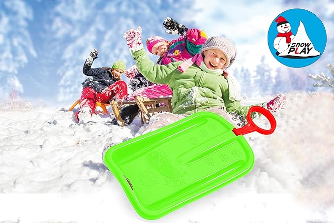 JAMARA 461132 Snow Play Bob Arrow 74cm-Schlagzäher Kunststoff, Haltegriff, Maximalgewicht: 50 kg, aerodynamische Bauweise, grün