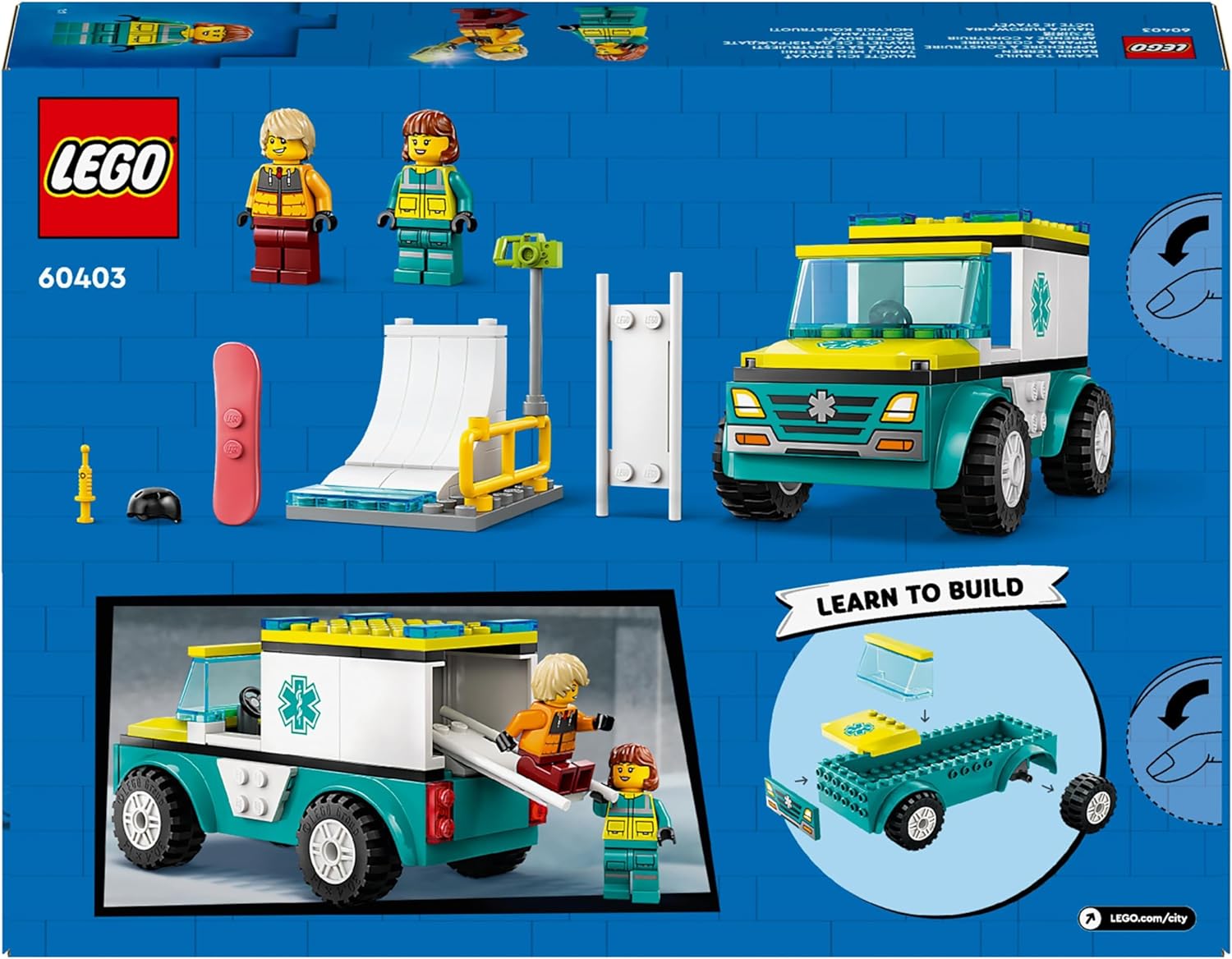 LEGO® 60403 City Fahrzeuge - Rettungswagen und Snowboarder (79 Teile)
