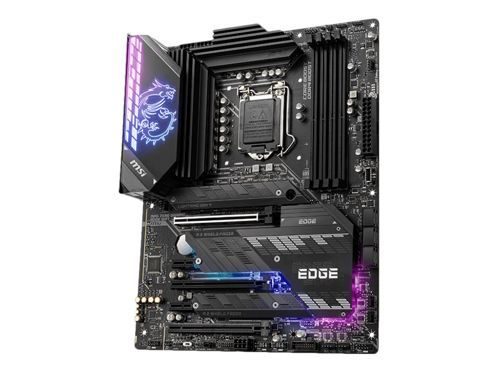 MSI MPG Z590 GAMING EDGE WIFI - Motherboard - ATX - LGA1200-Sockel - Z590 Chipsatz - USB-C Gen2, USB 3.2 Gen 1, USB 3.2 Gen 2, USB-C Gen 2x2 - 2.5 Gigabit LAN, Wi-Fi, Bluetooth - Onboard-Grafik (CPU erforderlich) MSI MPG Z590 GAMING EDGE WIFI - Motherboard - ATX - LGA1200-Sockel - Z590 Chipsatz - USB-C Gen2, USB 3.2 Gen 1, USB 3.2 Gen 2, USB-C Gen 2x2 - 2.5 Gigabit LAN, Wi-Fi, Bluetooth - Onboard-Grafik (CPU erforderlich)