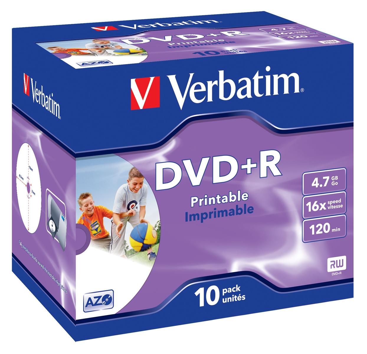 VERBATIM DVD+R 4.7GB 16x IW  (10) JC