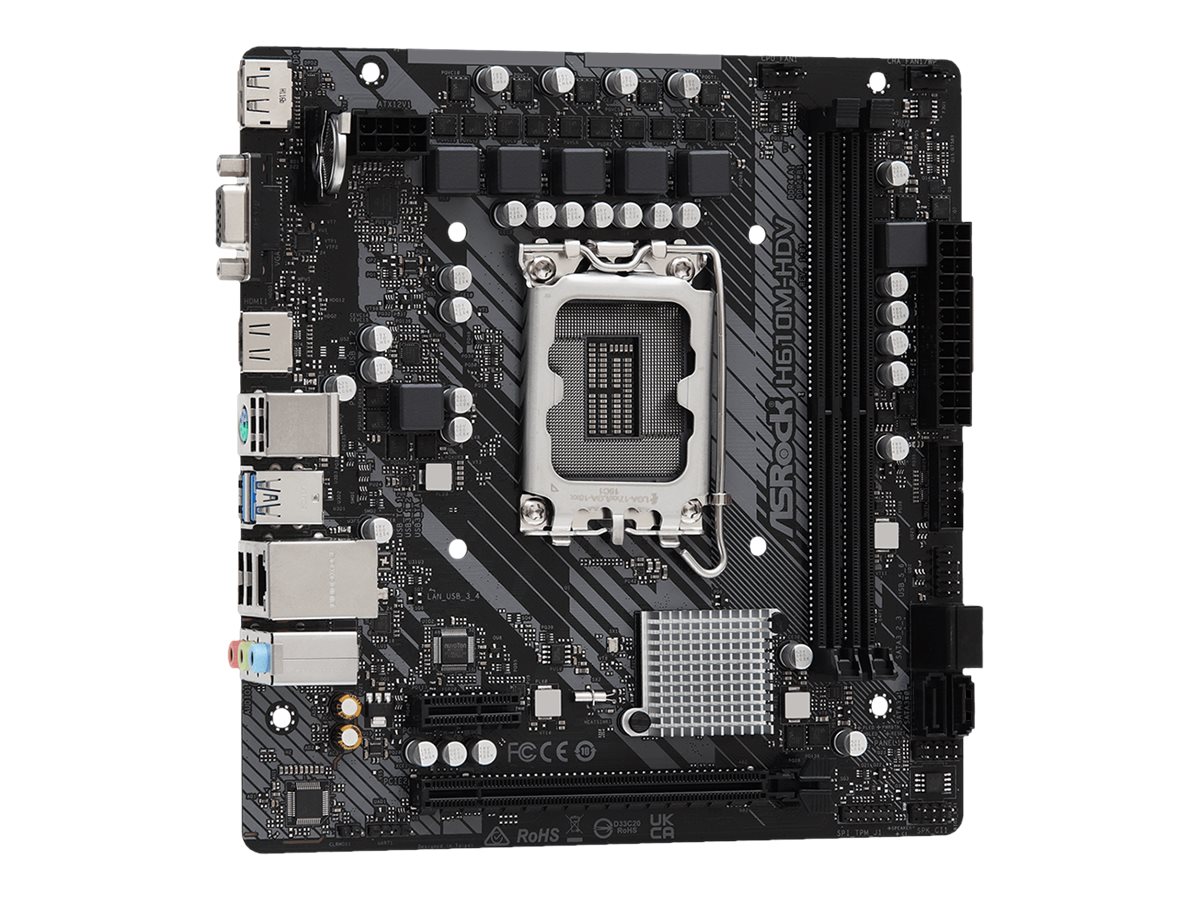 ASRock H610M-HDV - Motherboard - micro ATX - LGA1700-Sockel - H610 Chipsatz - USB 3.2 Gen 1 - Gigabit LAN - Onboard-Grafik (CPU erforderlich)