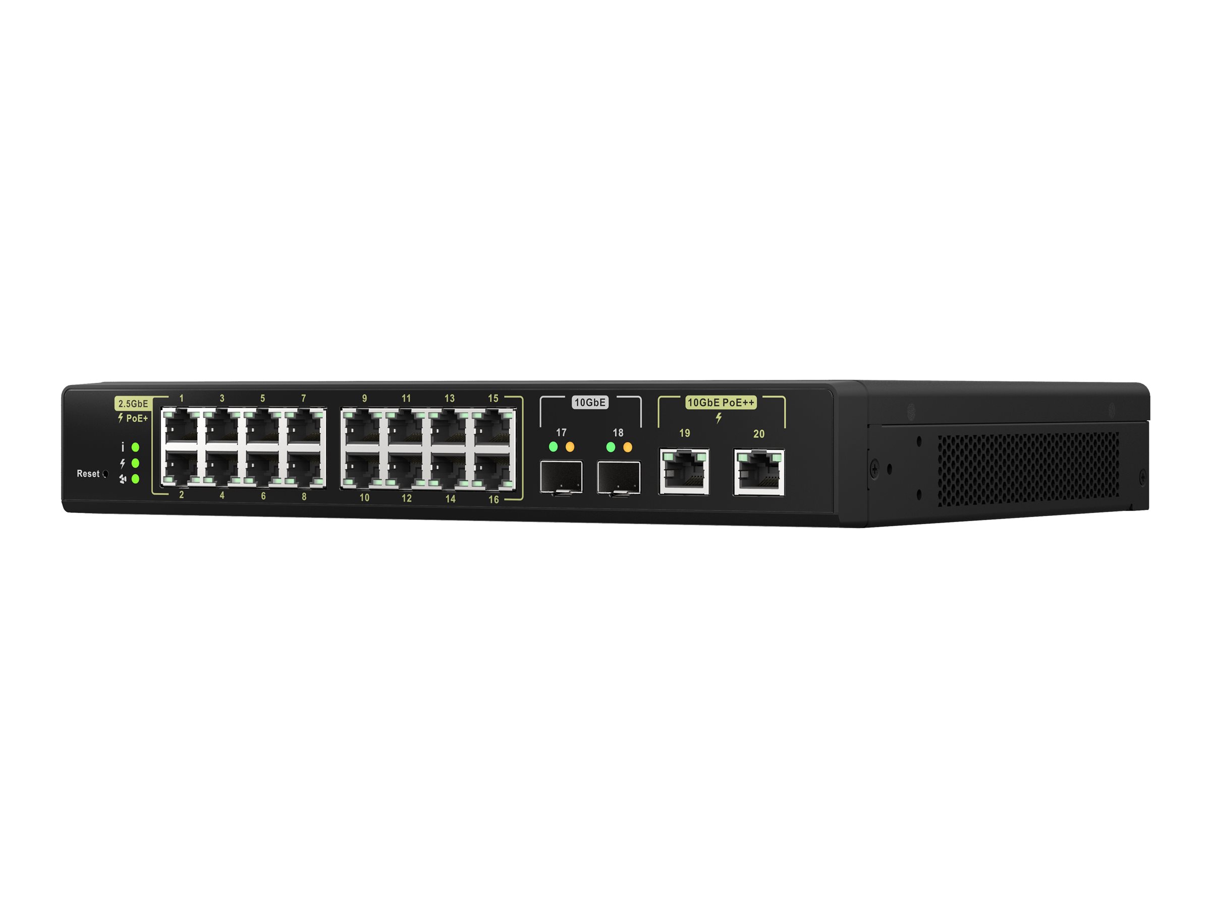 QNAP QSW-M2116P-2T2S Netzwerk-Switch Managed L2 2.5G Ethernet Power over Ethernet (PoE) Schwarz